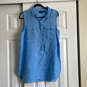 Jones New York blue linen top